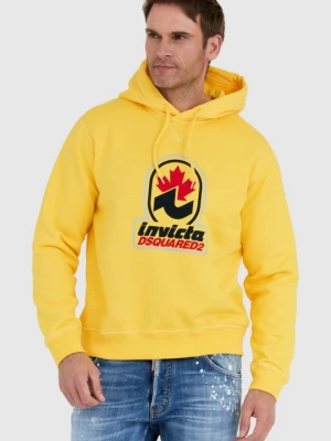 DSQUARED2 Żółta bluza męska invicta cool hoodie, Rozmiar S