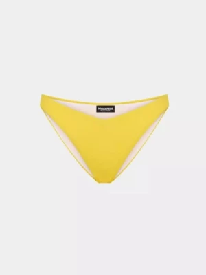 Dsquared2 Żółty dół od bikini z logo rozmiar