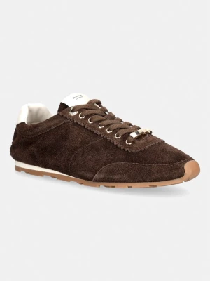 Dune London EVALINNA sneakersy damskie zamszowe brązowy