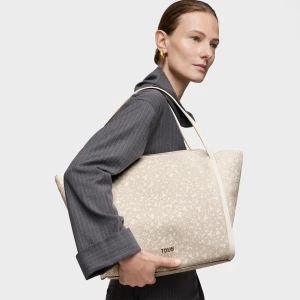 Duża Beżowa Torba Z Rączkami Kaos Mini Lines - Tous