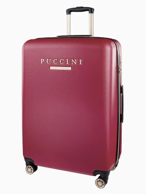 Duża bordowa walizka z eleganckim napisem  Puccini