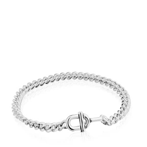 Duża Bransoletka Z Łańcuszka Wędzidłowego Ze Srebra Tous Manifesto - Tous Rozmiar