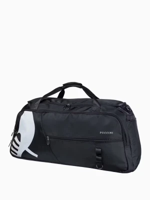 Duża czarna torba sportowa z kieszeniami Puccini