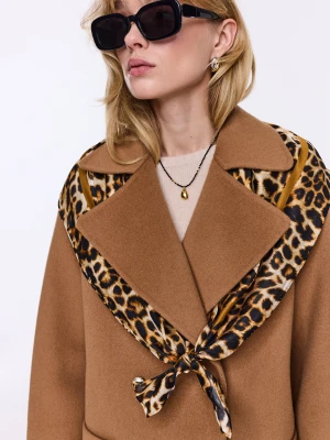 Duża jedwabna apaszka w panterkę TARANKO