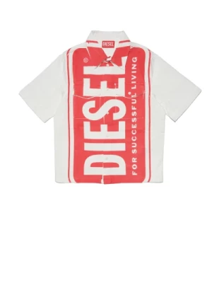 Duża Koszula z Logo z Materiału Twill Diesel