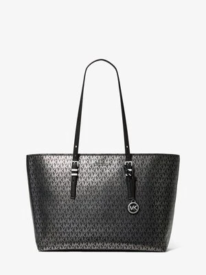 Duża metaliczna torba tote Quinn z charakterystycznym logo MICHAEL Michael Kors