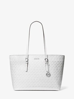 Duża metaliczna torba tote Quinn z charakterystycznym logo MICHAEL Michael Kors