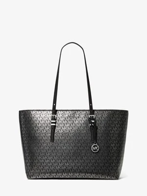 Duża metaliczna torba tote Quinn z charakterystycznym logo MICHAEL Michael Kors