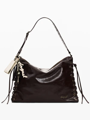 Duża pleciona błyszcząca torba Desigual