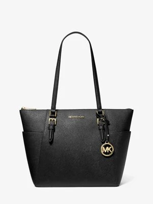 Duża podróżna torba tote Charlotte na zamek ze skóry saffiano Michael Kors Outlet