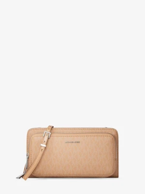 Duża podróżna torebka do przewieszenia przez ramię z charakterystycznym logo z kolekcji podróżnej Jet Set Michael Kors ORZECHOWY (Brązowy)