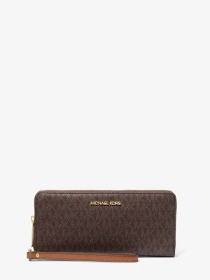 Duża podróżna torebka na nadgarstek Jet Set z logo Michael Kors BRĄZOWY (Brązowy)