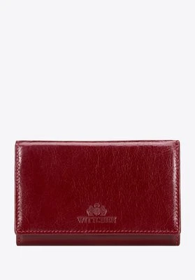 Duża portmonetka damska ze skóry naturalnej pozioma czerwona Wittchen