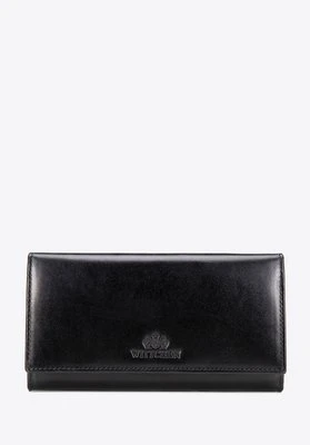 Duża portmonetka ze skóry naturalnej czarna Wittchen