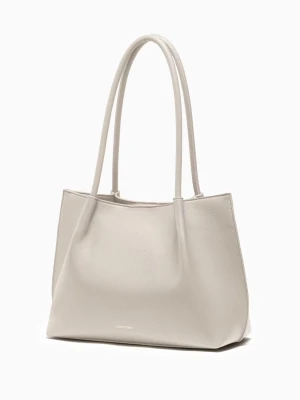 Duża shopperka z kosmetyczką beżowa Puccini