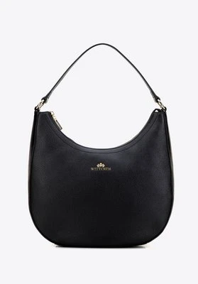 Duża skórzana torebka na ramię czarna Wittchen