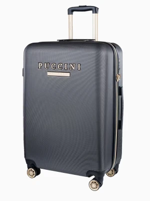 Duża szara walizka z eleganckim napisem  Puccini