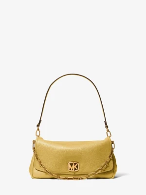 Duża teksturowana skórzana torebka na ramię Bryant z odpinanym paskiem Michael Kors CHARTREUSE (Zielony)