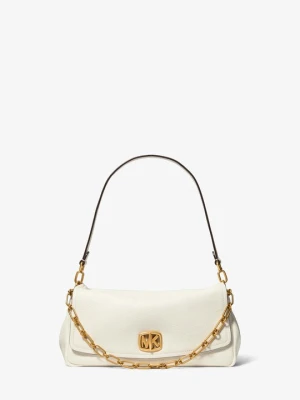 Duża teksturowana skórzana torebka na ramię Bryant z odpinanym paskiem Michael Kors SKORUPKA JAJKA (Naturalny)