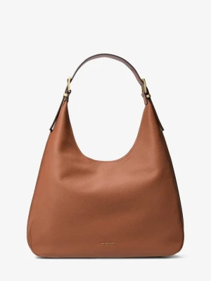 Duża torba hobo na ramię Nolita ze skóry groszkowej Michael Kors BRĄZOWY (Brązowy)
