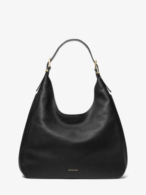 Duża torba hobo na ramię Nolita ze skóry groszkowej Michael Kors CZARNY (Czarny)