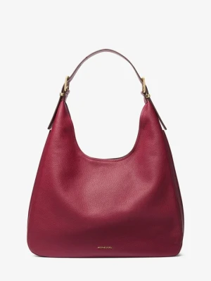 Duża torba hobo na ramię Nolita ze skóry groszkowej Michael Kors MORWOWY (Purpurowy)
