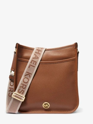 Duża torba kurierska Luisa ze skóry groszkowej Michael Kors BRĄZOWY (Brązowy)