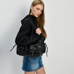 Duża torba multipocket na ramię czarna House