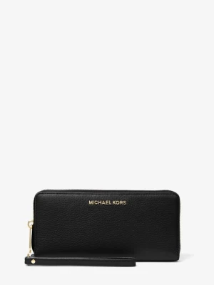 Duża torba na nadgarstek Jet Set ze skóry groszkowej Michael Kors CZARNY (Czarny)