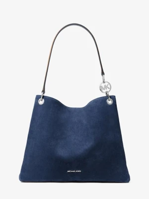 Duża torba na ramię Christina z zamszu Michael Kors GRANATOWY (Niebieski)