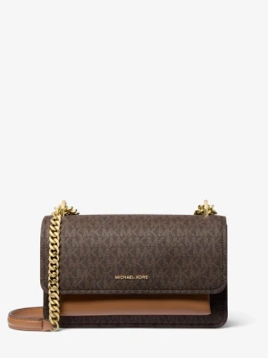 Duża torba na ramię Claire z charakterystycznym logo Michael Kors brązowy