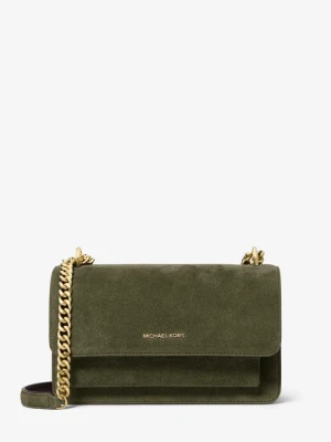 Duża torba na ramię Claire z zamszu Michael Kors BLUSZCZ (Zielony)