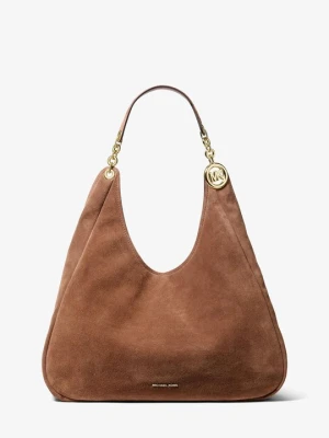 Duża torba na ramię Ellie z zamszu Michael Kors BRĄZOWY (Brązowy)