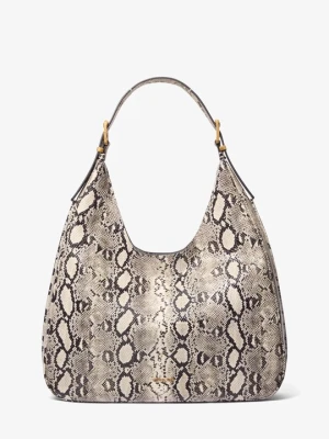 Duża torba na ramię hobo Nolita ze skóry z fakturą łuski węża Michael Kors NATURALNY (Naturalny)