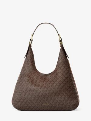 Duża torba na ramię Nolita z charakterystycznym logo Michael Kors złoty
