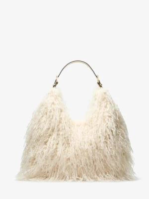 Duża torba na ramię Nolita z syntetycznej wełny strzyżonej Michael Kors NATURALNY (Naturalny)