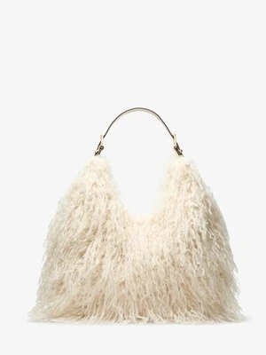 Duża torba na ramię Nolita z syntetycznej wełny strzyżonej MICHAEL Michael Kors