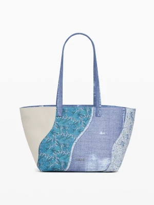 Duża torba na ramię patchwork denim Desigual