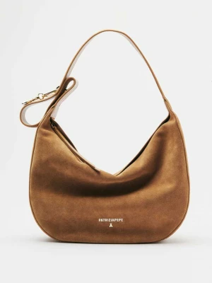 Duża torba New Moon z zamszu i z paskiem na ramię PATRIZIA PEPE