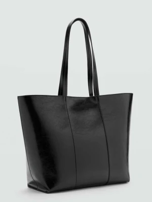 Duża torba shopper czarny - Kobieta - Rozmiar uniwersalny - MANGO