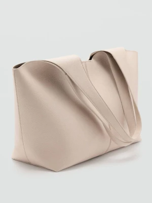 Duża torba shopper złamana biel - Kobieta - Rozmiar uniwersalny - MANGO