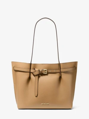 Duża torba tote Emilia ze skóry groszkowej Michael Kors [3740] (Naturalny)