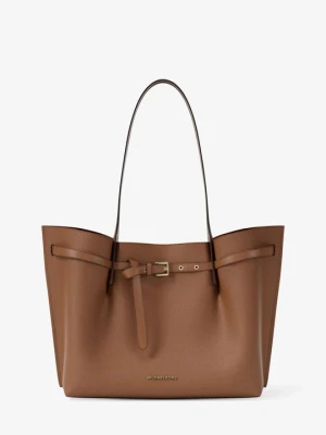 Duża torba tote Emilia ze skóry groszkowej Michael Kors BRĄZOWY (Brązowy)