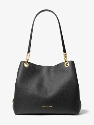 Duża torba tote Kensington ze skóry groszkowej Michael Kors CZARNY (Czarny)