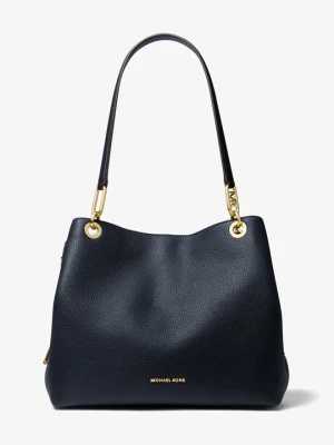 Duża torba tote Kensington ze skóry groszkowej Michael Kors NIEBIESKI FORMALNY (Niebieski)