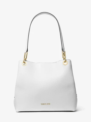 Duża torba tote Kensington ze skóry groszkowej Michael Kors OPTYCZNA BIEL (Biały)