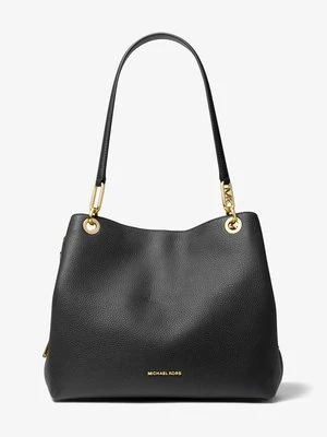 Duża torba tote Kensington ze skóry groszkowej Michael Kors CZARNY (Czarny)