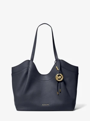 Duża torba tote Nolita ze skóry groszkowej Michael Kors PÓŁNOC (Niebieski)