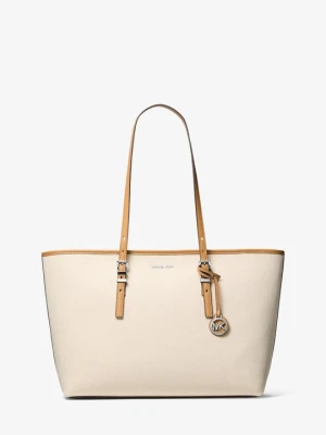 Duża torba tote Quinn z dwukolorowego płótna Michael Kors ORZECHOWY (Brązowy)