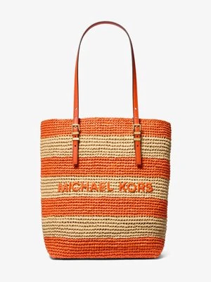 Duża torba tote Quinn z ręcznie szydełkowanej słomianej plecionki MICHAEL Michael Kors